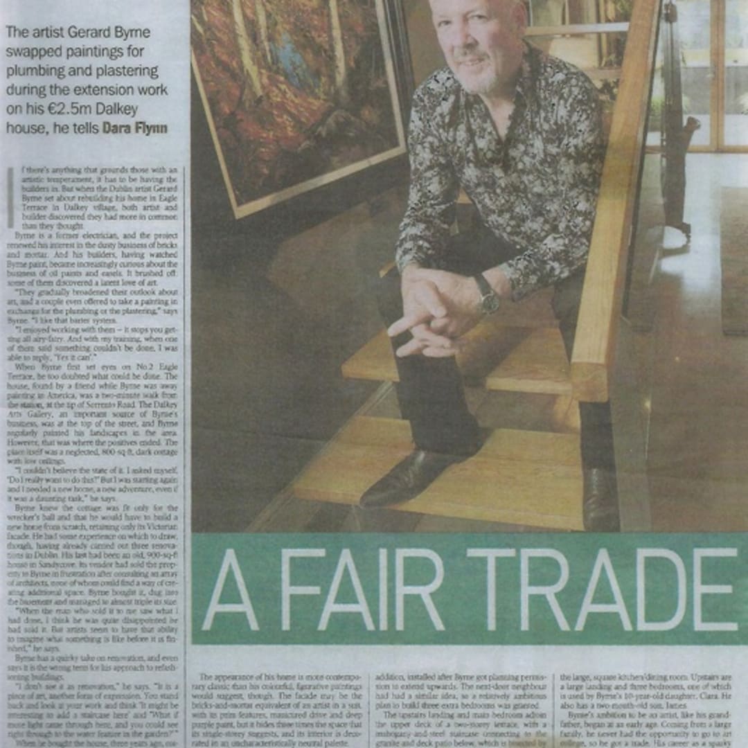 Gerard Byrne The Sunday Times A fair trade masterpiece house Dalkey Irish artist
