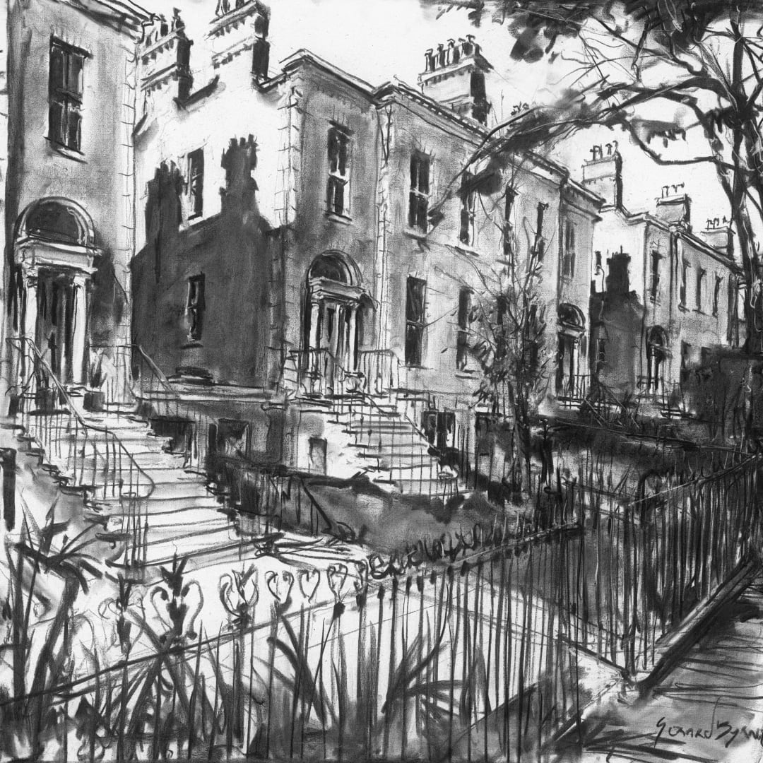 Gerard Byrne | Drawing Light, 2022 | charcoal on canvas, 80 x 80cm