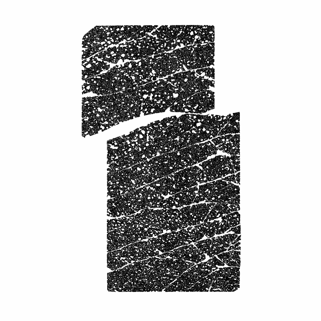 Kamran Samimi, Broken Column, 2024, Hand-printed one-color Screenprint on 300gsm Wild White Paper, 42.00 x 29.70 cm, Edition of 33
