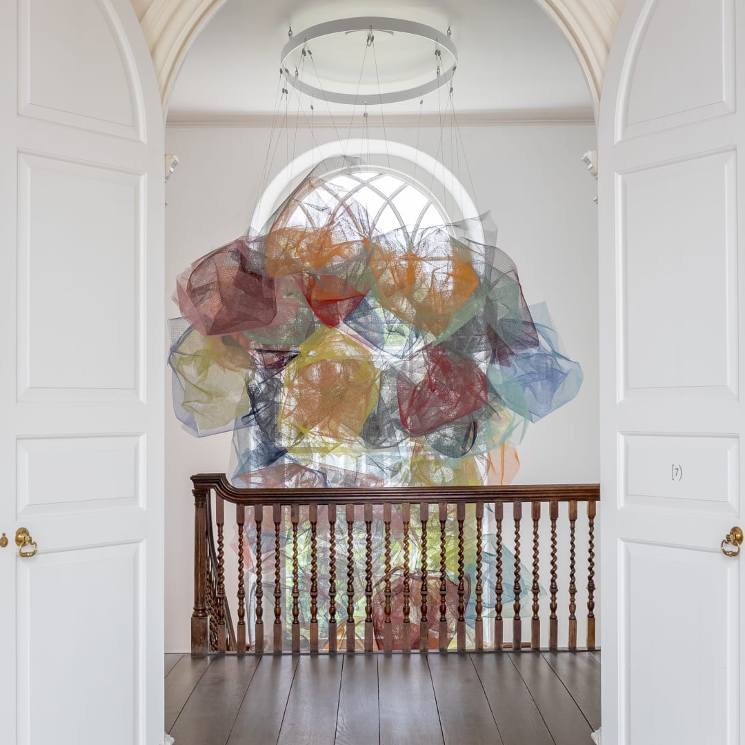 Rana Begum, No.1367 Mesh, 2024, Powder-coated galvanised steel mesh. Photograph by Pallant House Gallery/Taran Wilkhu