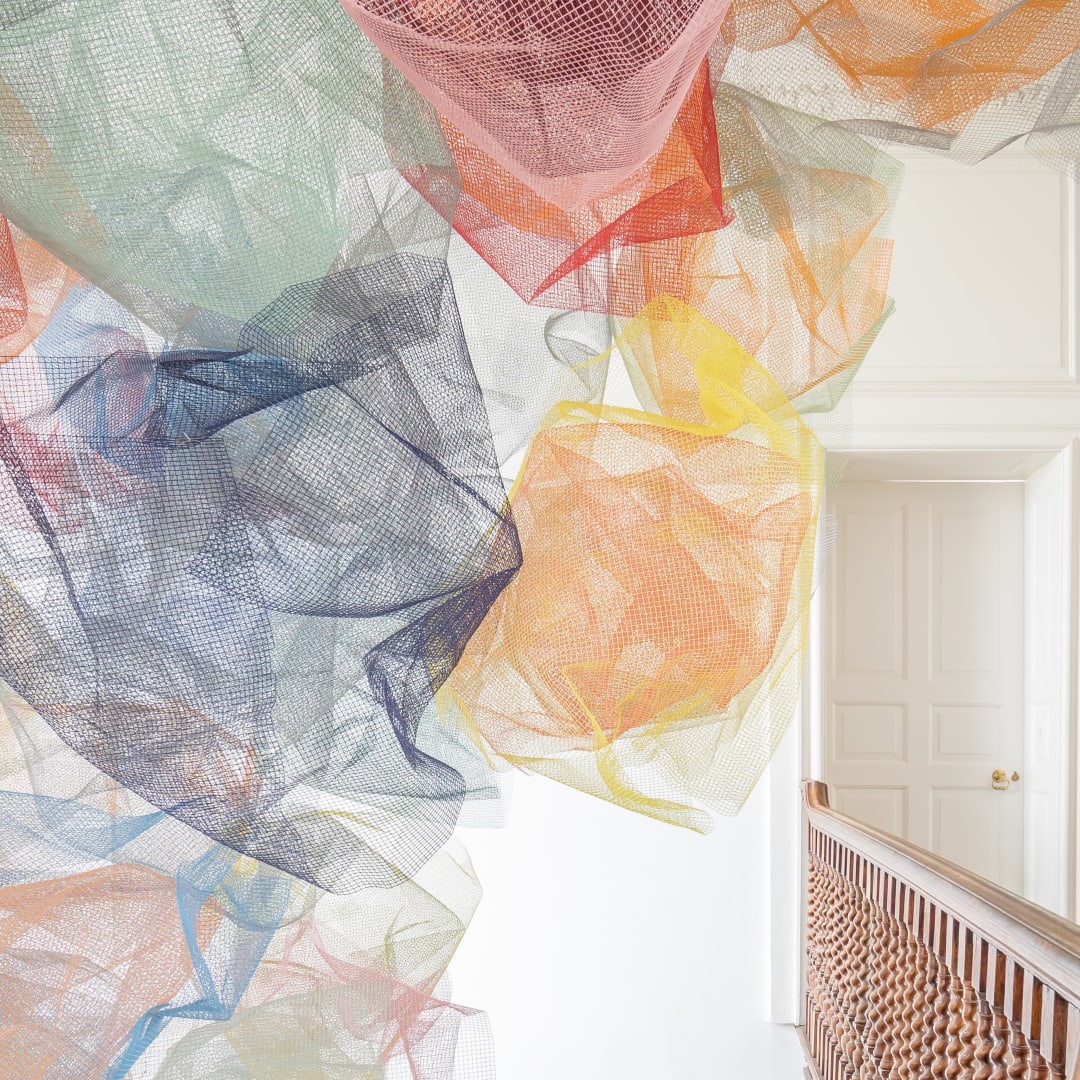 Rana Begum, No.1367 Mesh, 2024, Powder-coated galvanised steel mesh. Photograph by Pallant House Gallery/Taran Wilkhu