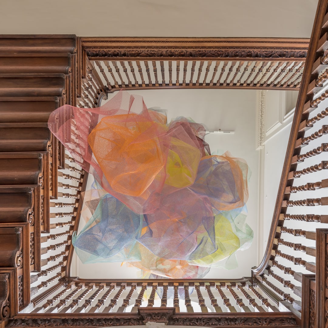 Rana Begum, No.1367 Mesh, 2024, Powder-coated galvanised steel mesh. Photograph by Pallant House Gallery/Taran Wilkhu