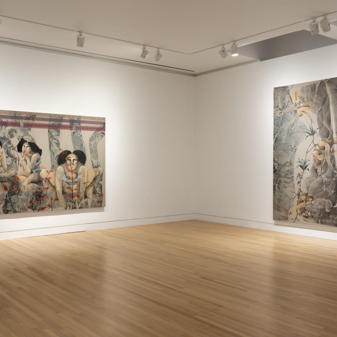 Installation view: Hayv Kahraman: Look Me in the Eyes, Frye Art Museum, Seattle, October 5, 2024–February 2, 2025. Photo: Jueqian Fang