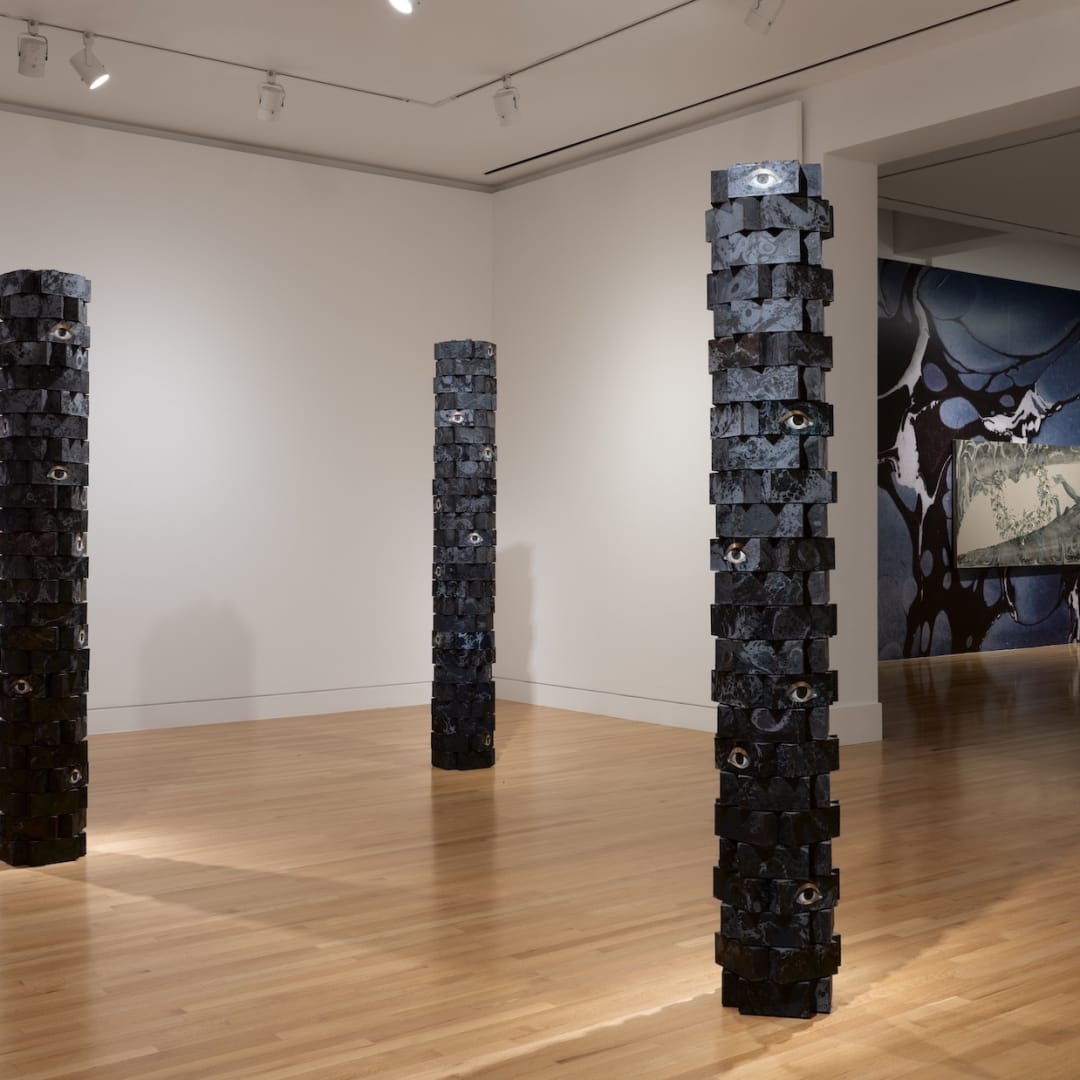 Installation view: Hayv Kahraman: Look Me in the Eyes, Frye Art Museum, Seattle, October 5, 2024–February 2, 2025. Photo: Jueqian Fang