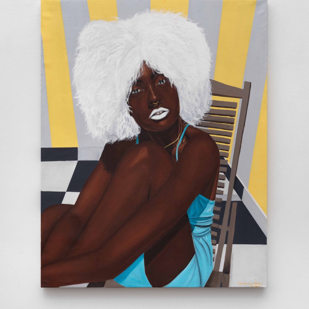Kenechukwu Victor Big hair don’t care, 2021 Oil on canvas 46 x 36 inches