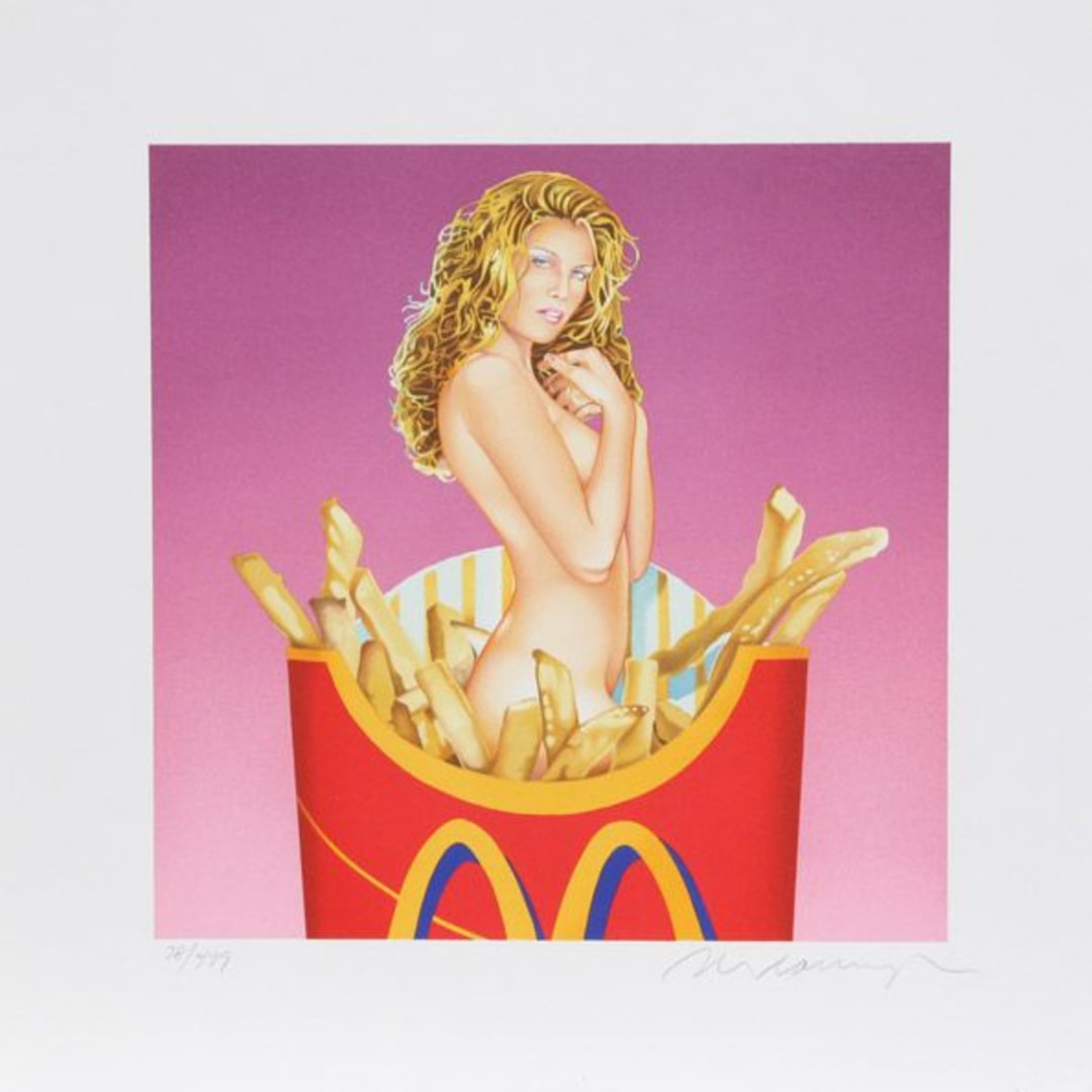 Mel Ramos Fraulein French Fries 2002 Lithograph 17.75h X 17.75w in. Edition of 499