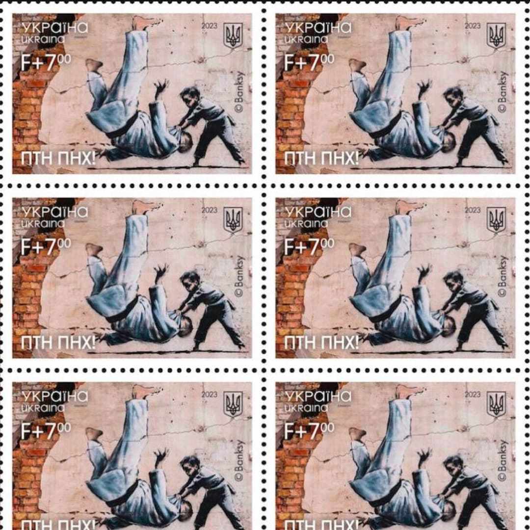Banksy mural in Ukraine used for stamps