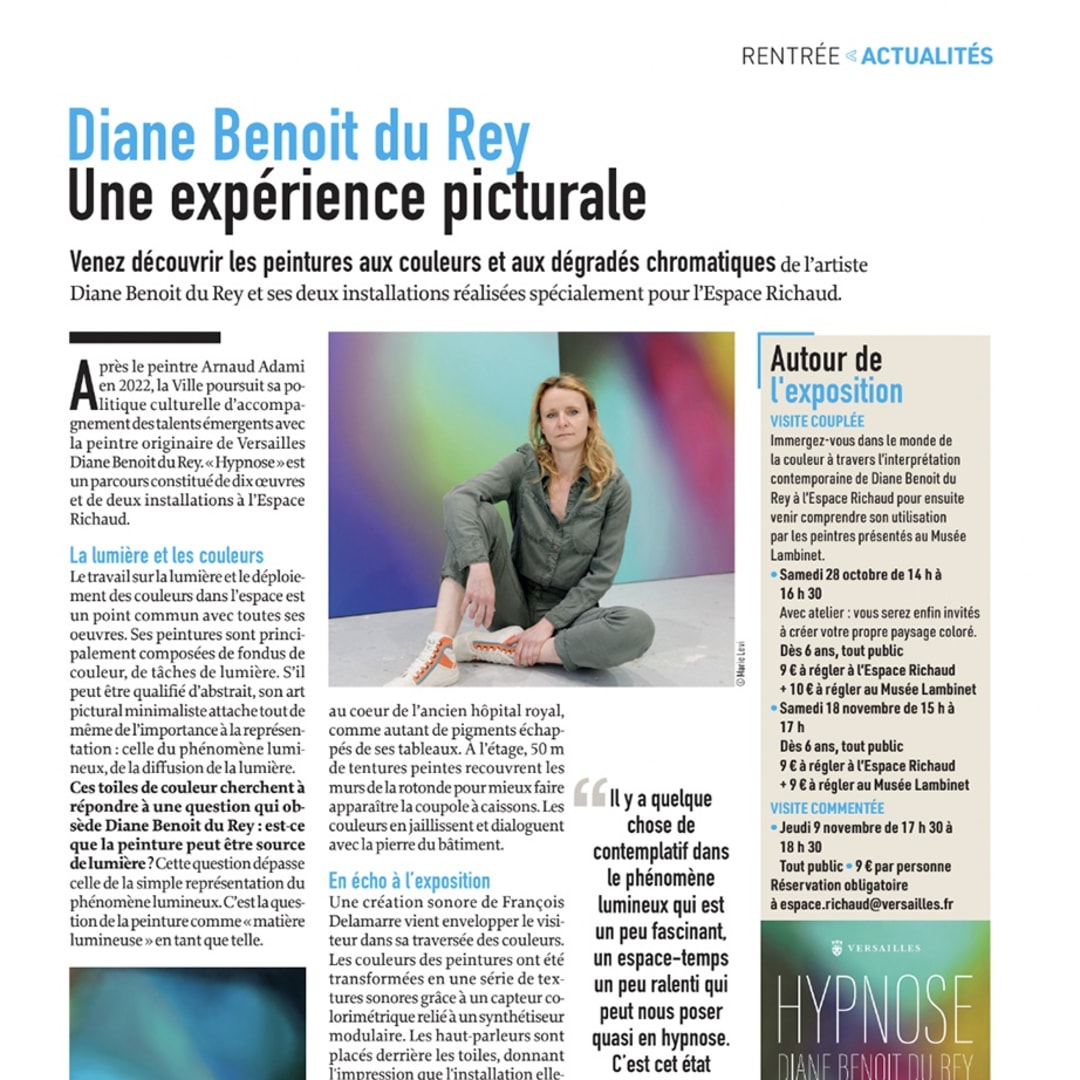 Diane Benoit du Rey, Hypnose, Espace Richaud Versailles, Le Feuvre Roze