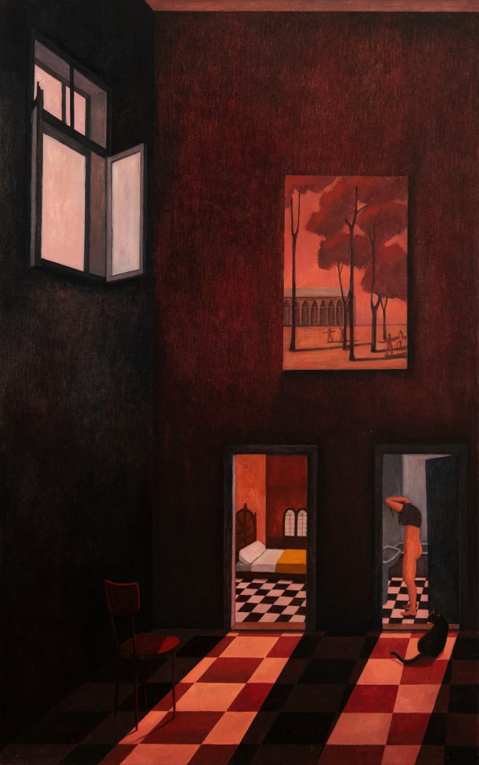 Ilona Koroman Rutina / Routine, 2025 olej na plátně / oil on canvas 120 x 75 cm 47 1/4 x 29 1/2 in