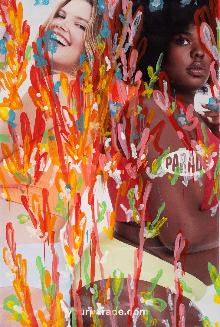 Michael De Feo Untitled (Molly Constable and Gia Love by Jacq Harriet for Parade, 2020), 2021 Acrylic on NYC outdoor street advertisement. 72 x 48 in 182.9 x 121.9 cm