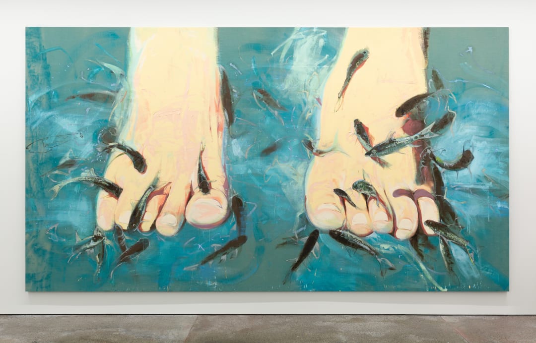 Gian Manik Garra Rufa, 2024 Oil and acrylic on linen 266 x 486 cm 104 1/2 x 191 1/2 in