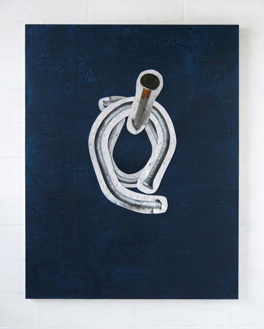 Neil Rumming Quoits Coitus, 2015 Canon Lucia pigment ink on Canson Rag Photographique 210 paper, cardboard, acrylic, 200gsm paper mounted to canvas 180 x 140 cm