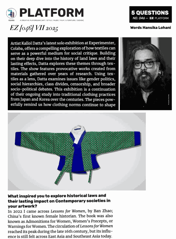 Platform : Artist Kallol Datta's interview on their latest solo exhibition at Experimenter Colaba