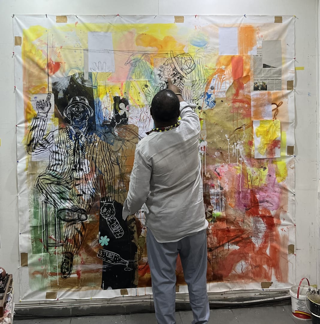 Salifou Lindou Fouanta in his studio in Douala, 2022 | Photos & Videos | Almas Art Foundation
