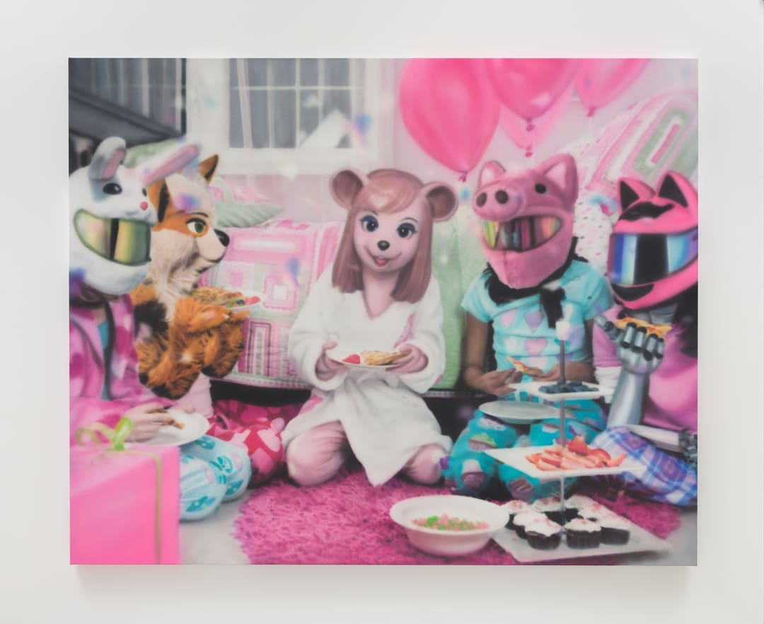 Jihyoung Han, ‘When the Day Dawns We’ll Leave 날이 밝으면 우리는 떠날거야’, 2024, Acrylic on canvas, 145 x 180 cm, Courtesy of the artist and Jason Haam Gallery, Photography by OnArt Studio