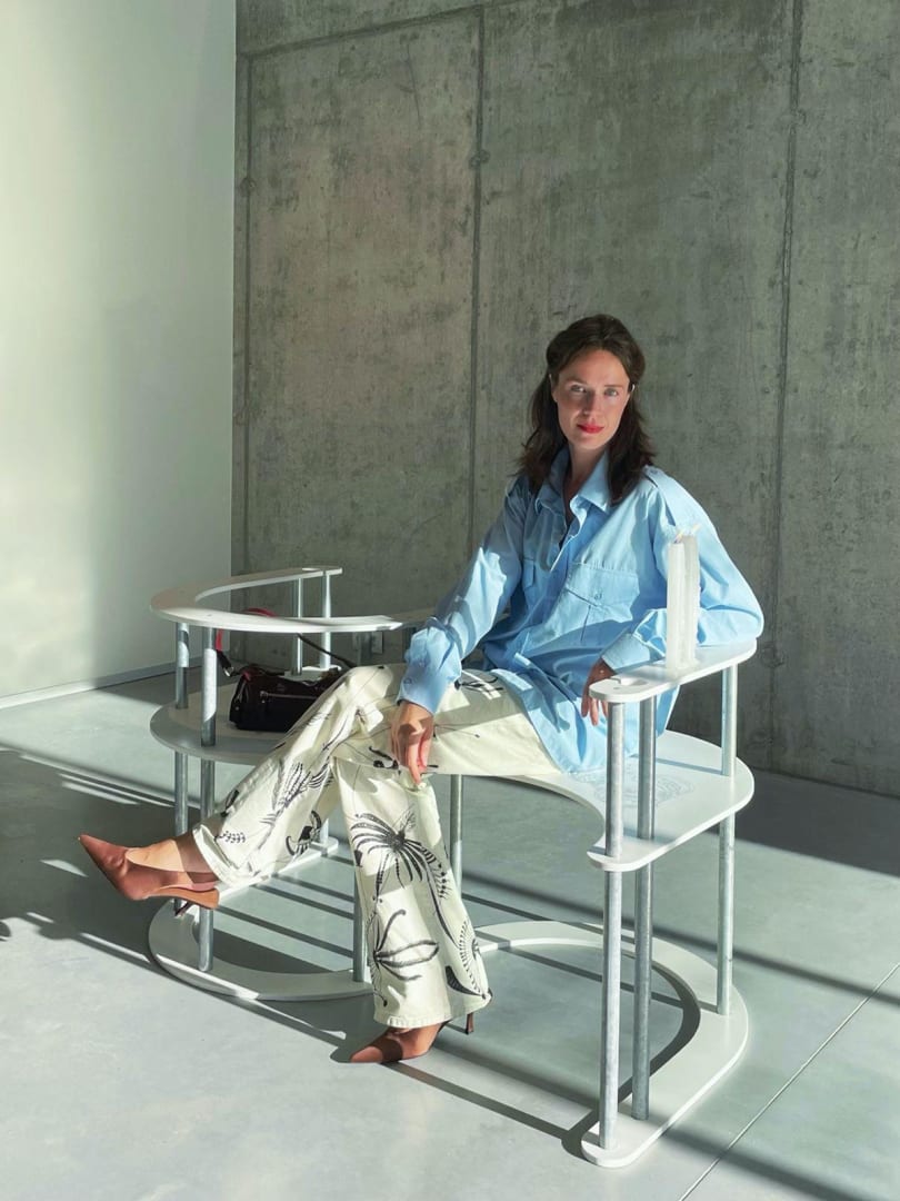 Lena Marie Emrich, Gossip Chair (Lingerie Drop Bench), 2024