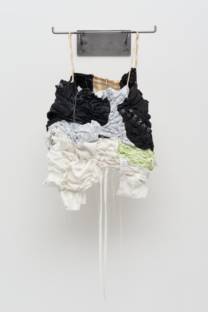 Tenant of Culture Flash s/s (Series), 2020 Recycled garments, thread, paint, steel. Courtesy the artist and Soft Opening, London Photography Theo Christelis.