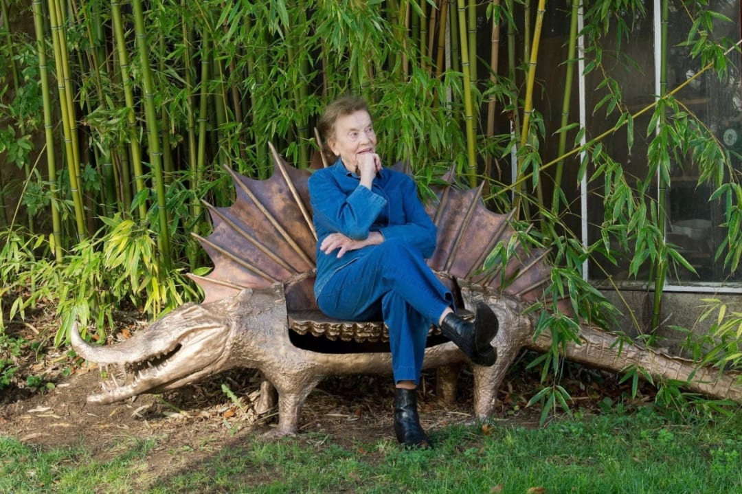 French artist Claude Lalanne works in her atelier in 2015 in Ury, France.