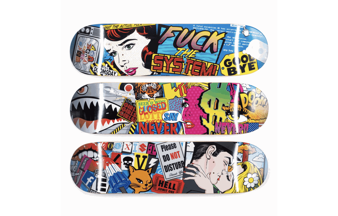 DENIAL 3-Deck Skateboard Set, 2019