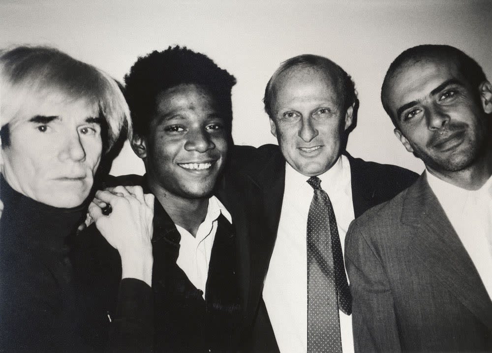 Andy Warhol, Jean-Michel Basquiat, Bruno Bischofberger and Francesco Clemente, New York, 1984, Galerie Bruno Bischofberger - Creative Commons Attribution-Share Alike 4.0 Intl. Lic.
