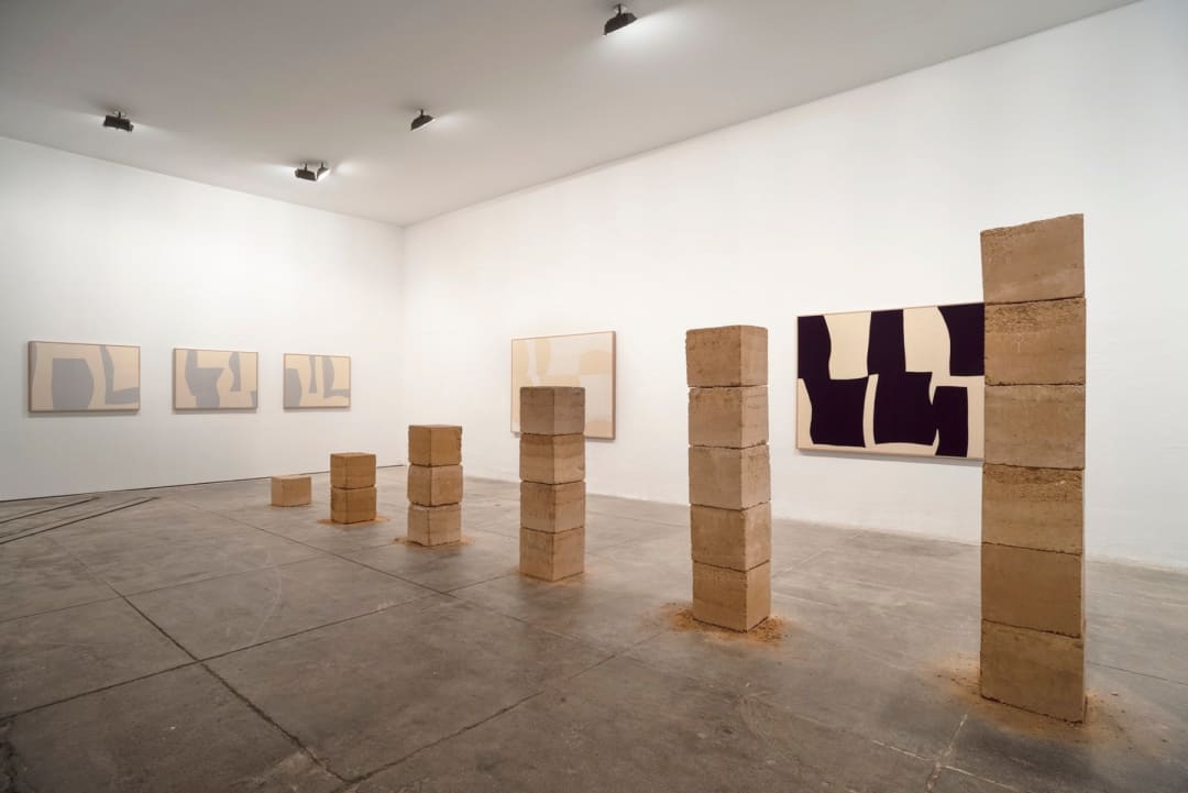Installation view of Ethan Cook, Landscapes (October 7 - December 4, 2021) Nino Mier Gallery, Marfa, TX