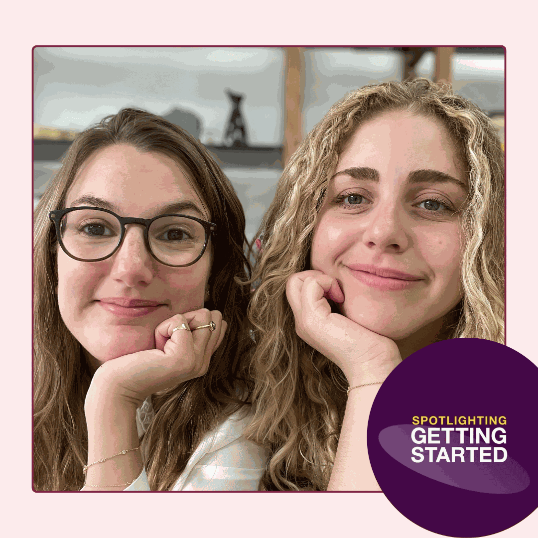 Chloë Woodmansterne (left) and Kayla Rimmon (right), co-founders of Aril Jewels with Goldsmiths' Centre Getting Started spotlighting logo