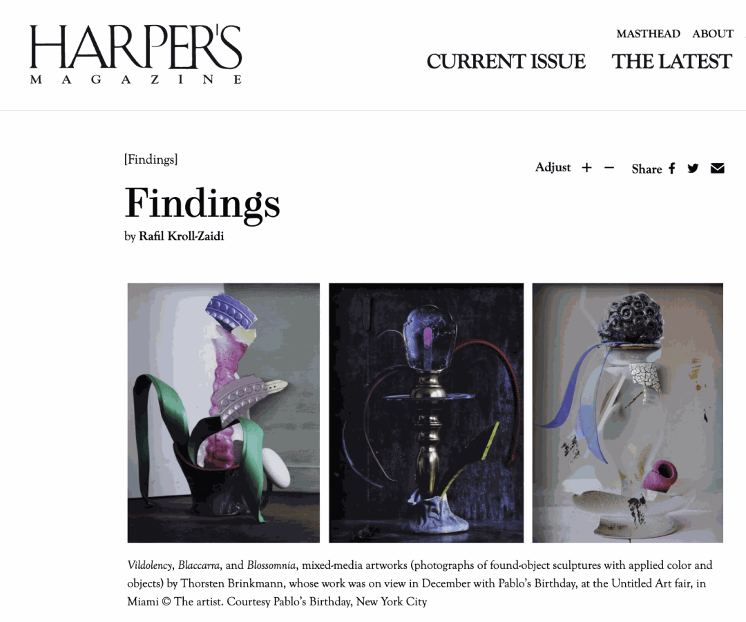 Thorsten Brinkmann Featured in Harper's Magazine