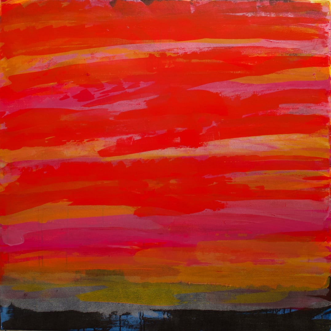 Debra Van Tuinen Candy Corn Sky, 2024 sumi ink & acrylic on canvas 40 x 40 in.