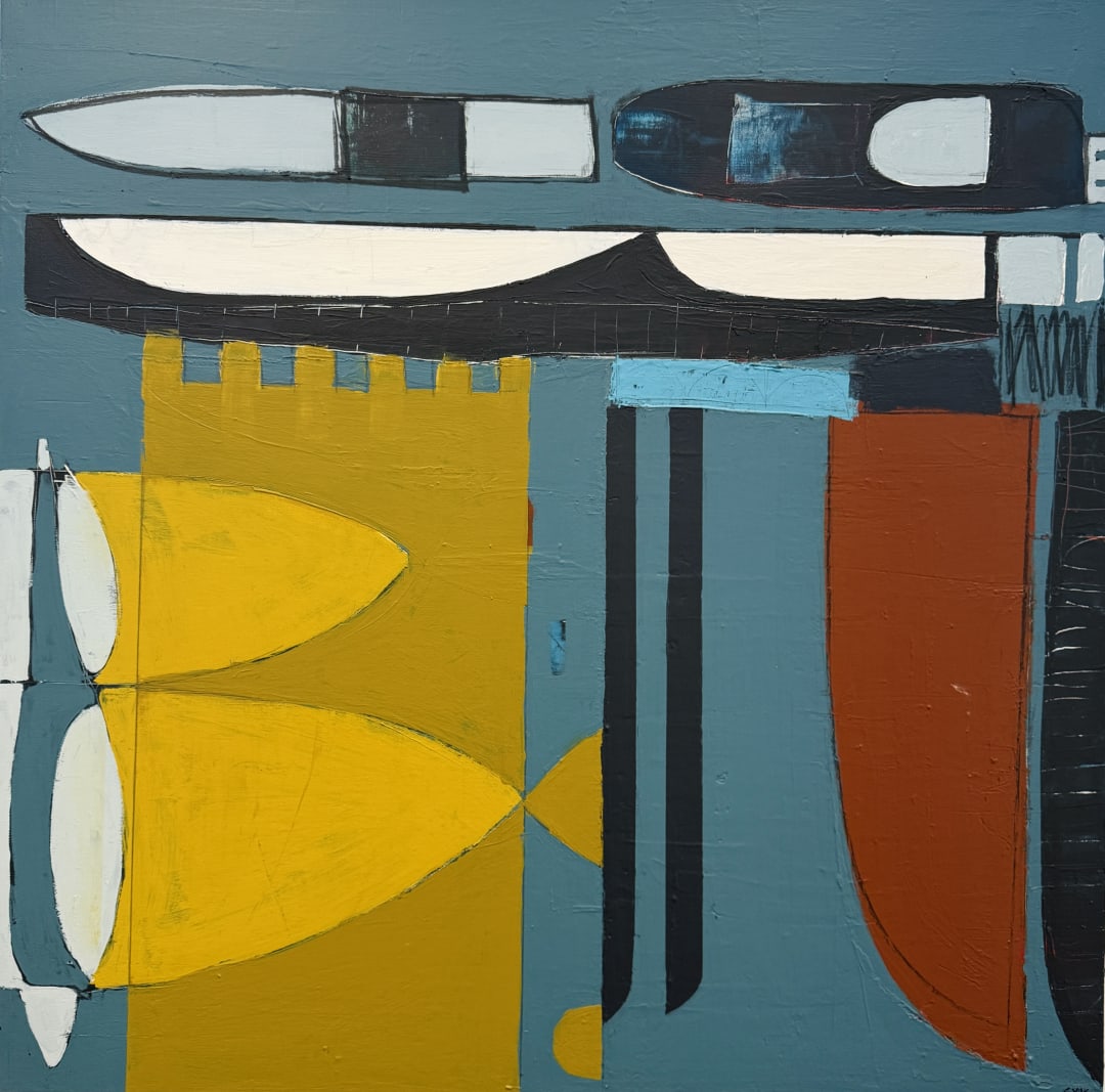 Chris Kuzmanovich Choice / Blood / Both, 2025 acrylic on panel 36 x 36 in.