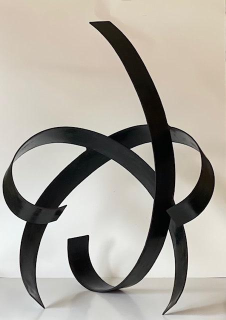 Joanne MacDonald Envelop I, 2024 welded steel, patina 24 x 15 x 15 in.