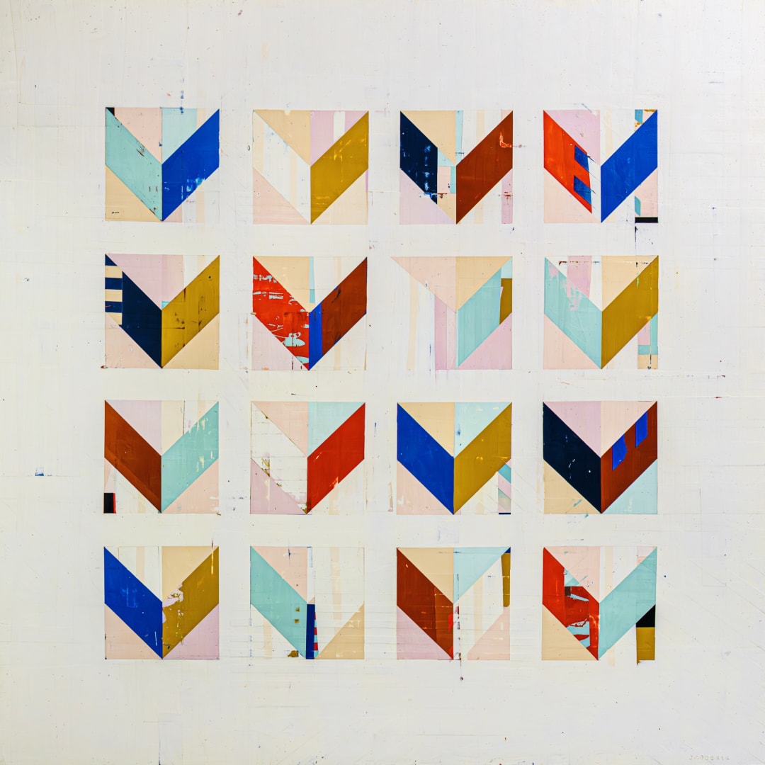 JoAnn Godenir Blueprint of Becoming, 2025 acrylic on birch panel 48 x 48 in.