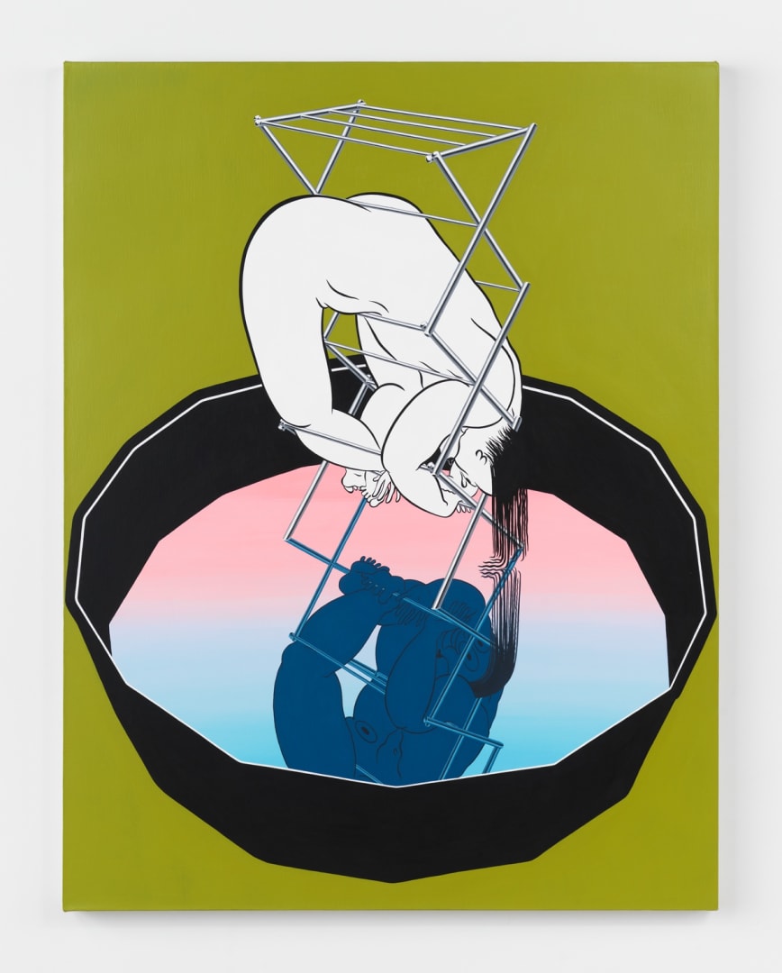 Ebecho Muslimova - Fatebe Rack, 2017. Acrylic on canvas, 54 x 42 in