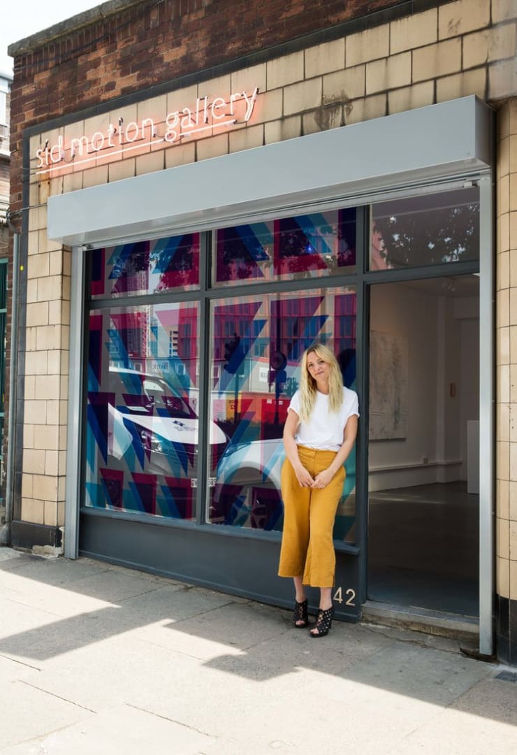 Sid Motion with Fiona Grady's artwork Umbra Slip