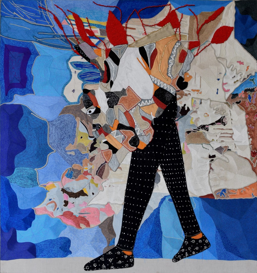 VIRAJ KHANNA, 'UNTITLED,' HAND EMBROIDERY ON TEXTILE.