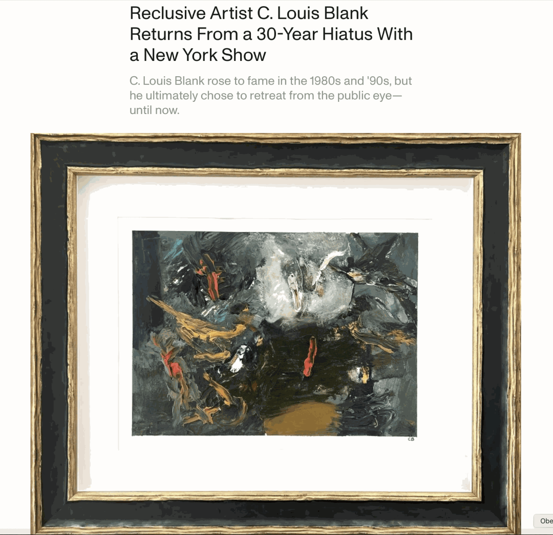 https://news.artnet.com/art-world/reclusive-artist-c-louis-blank-returns-from-a-30-year-hiatus-with-a-new-york-show-2476260