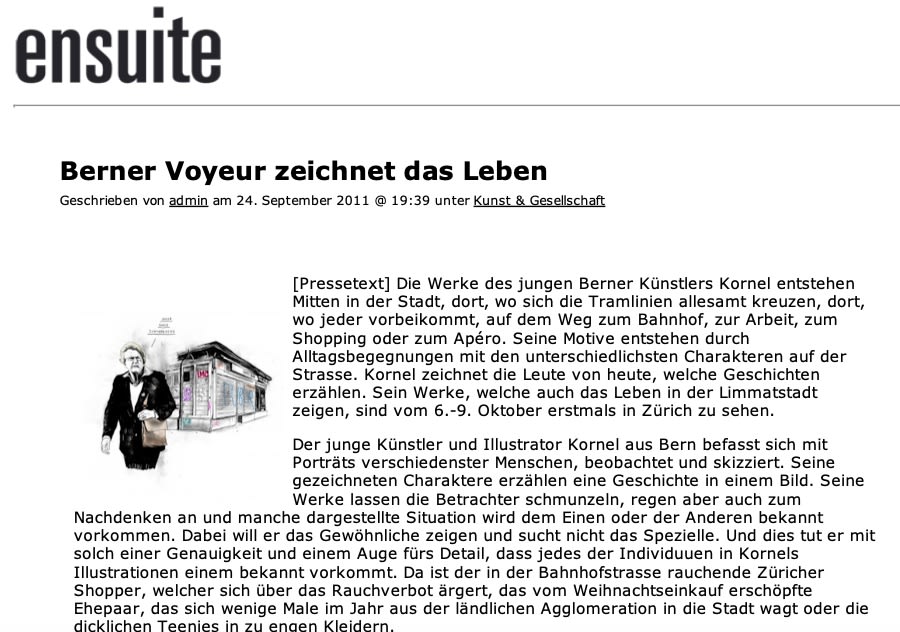 Berner Voyeur zeichnet das Leben