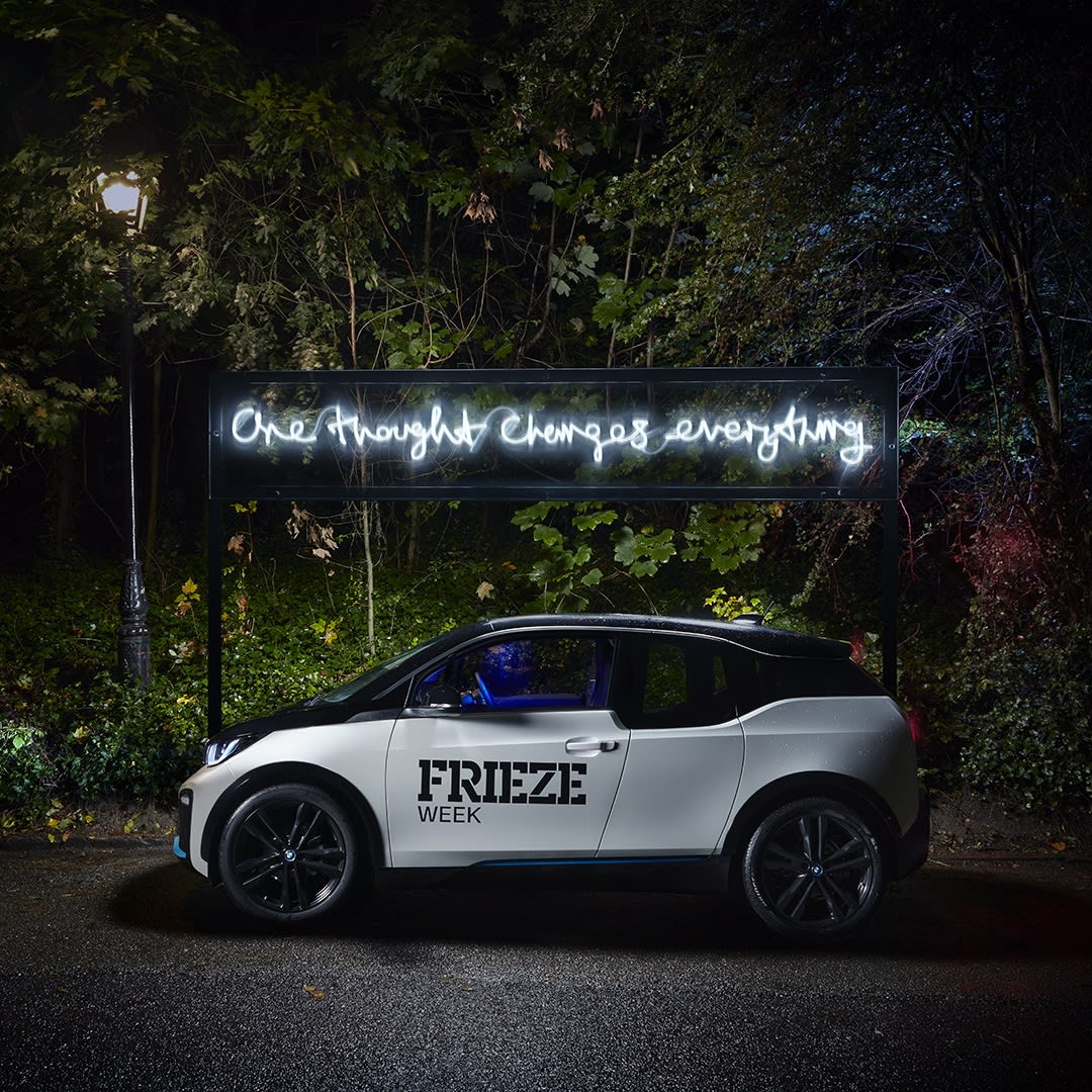 Lauren Baker shows her neon artworks.