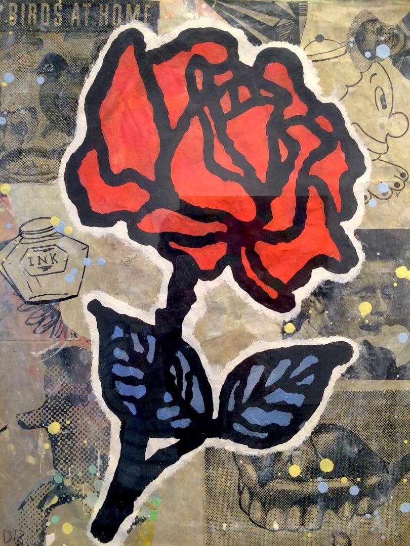 Donald Baechler Red Rose (Blue Leaves), 2008