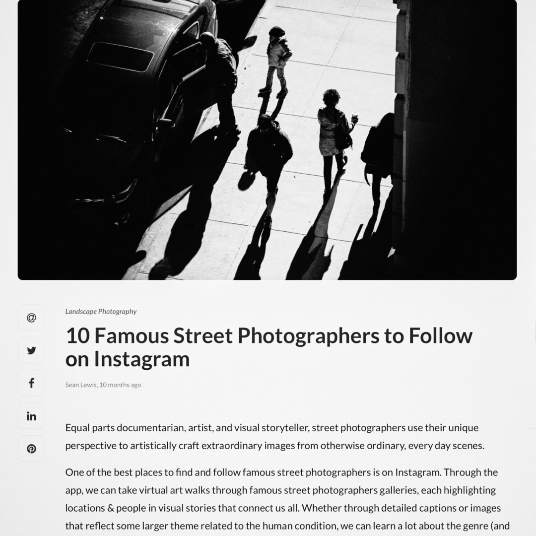 10 Famous Street Photographers on Instagram