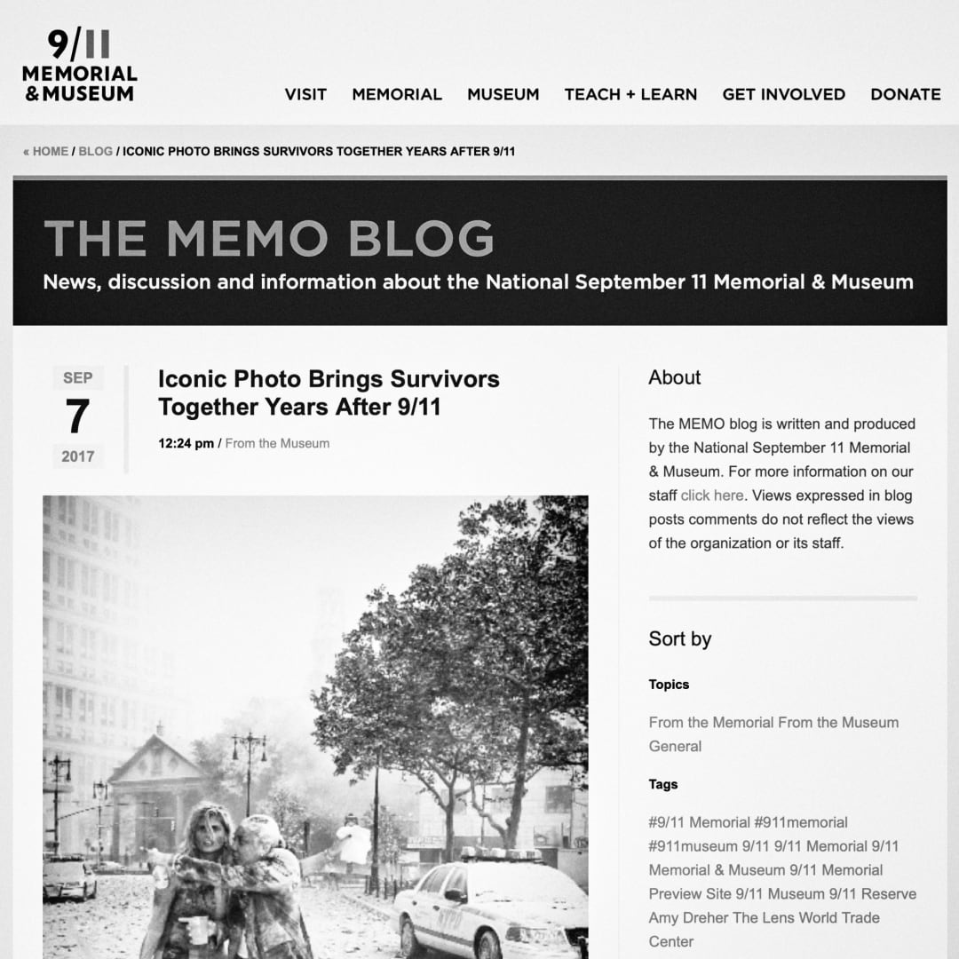 9/11 MEMORIAL MUSEAM: ICONIC PHOTO BRINGS SURVIVORS TOGETHER YEARS AFTER 9/11