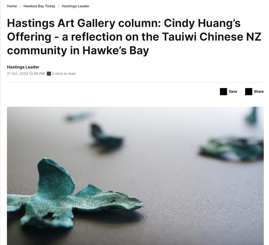 Cindy Huang’s Offering , A reflection on the Tauiwi Chinese NZ community in Hawke’s Bay