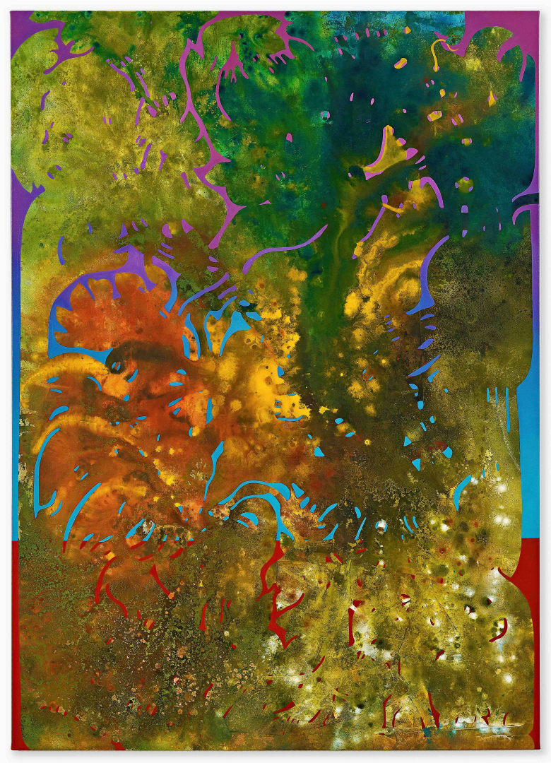 Vian Sora Biomimicry III, 2024, Oil on canvas with mixed media, 213.36 x 152.40 cm