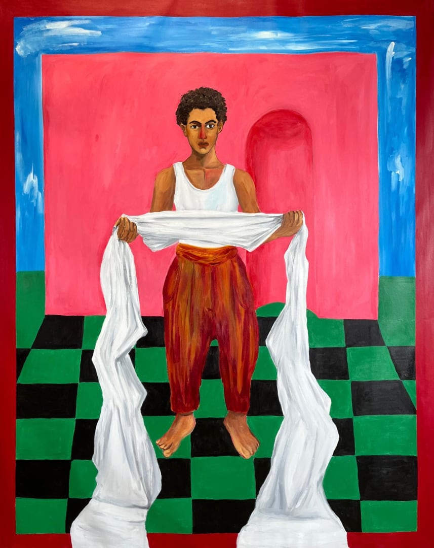 Anuar Khalifi, Remember the Future, 2025, Acrylic on Canvas, 205 x 163 cm.