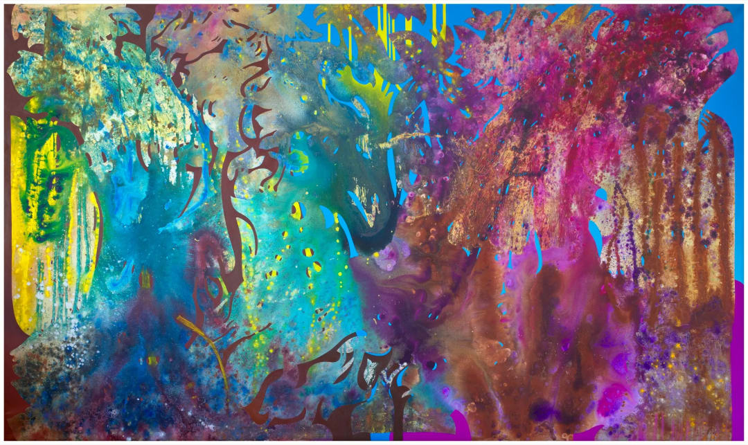 Vian Sora, Dual Realms, 2025, Oil on Canvas with Mixed Media. Courtesy the artist.