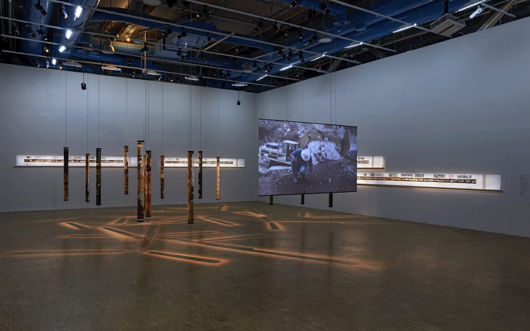 Installation view of Joana Hadjithomas and Khalil Joreige’s works in the Prix Marcel Duchamp exhibition Centre Pompidou, Paris 2017. Photographer Thomas Lannes