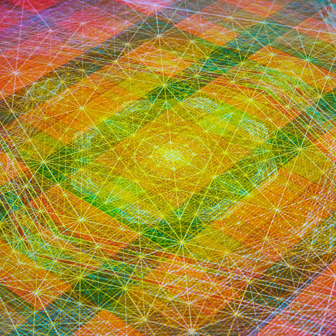 Nima Nabavi, detail of Roswell2223, 2023, Ink on Canvas, 549 x 182 x 2 cm. Photo by Tonee Harbert.