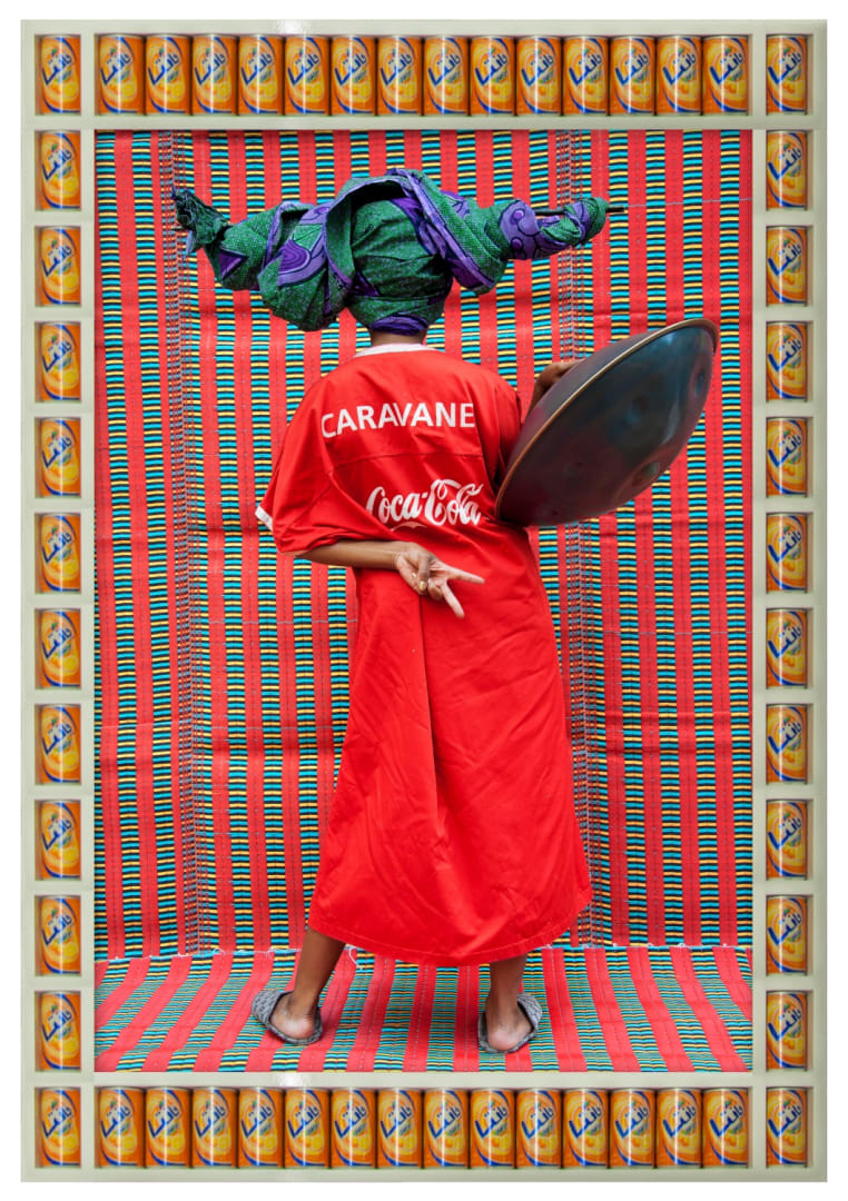 Hassan Hajjaj, ‘Caravane’, 2011, metallic Lambda print on Dibond with wood found objects frame, 136 x 93 cm.