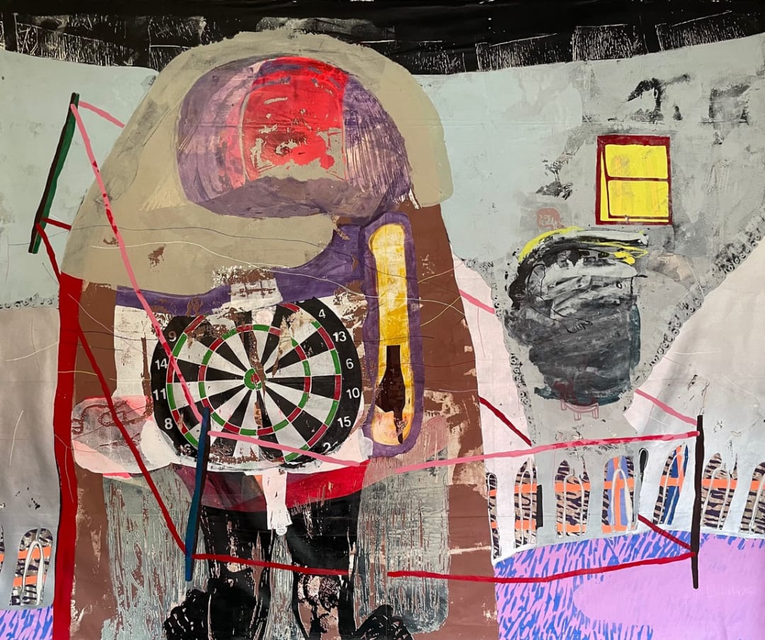 Virginia Chihota, "Miganhu yodimbuka (Boundary lines have started breaking)", 2022, serigraph in linen canvas, 245 x 300 cm. Courtesy of the artist and Tiwani Contemporary.