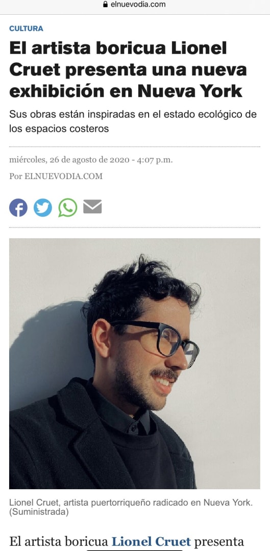 El artista boricua Lionel Cruet presenta una nueva exhibición en Nueva York