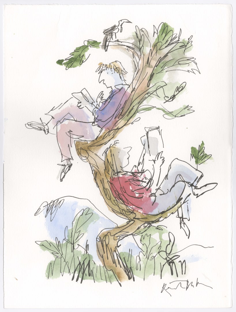 Sir Quentin Blake, 'Relaxing with a book #6'